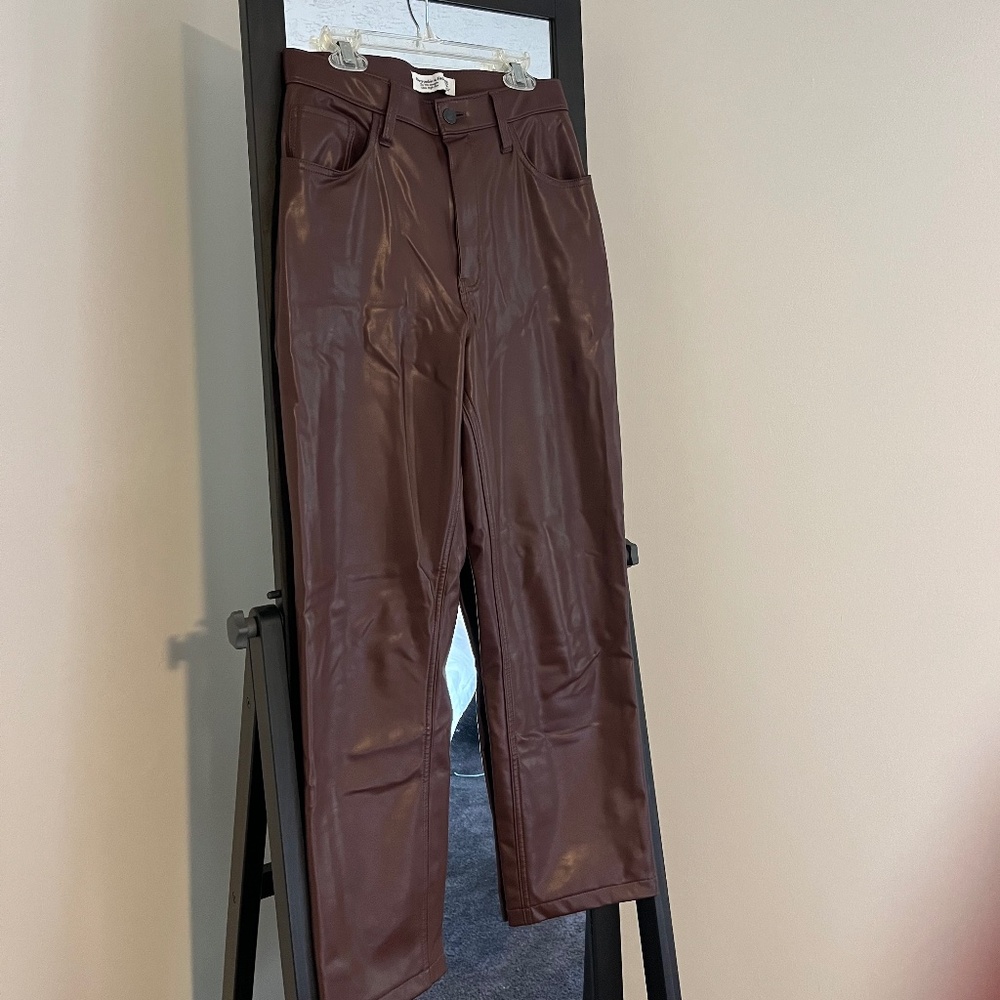 Faux leather pants